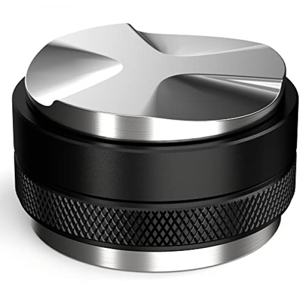 51mm 커피 디스트리뷰터/레벨러, 듀얼 헤드 에스프레소 핸드 탬퍼, 51mm Delonghi Portafilters에 적합, 깊이 조절 가능