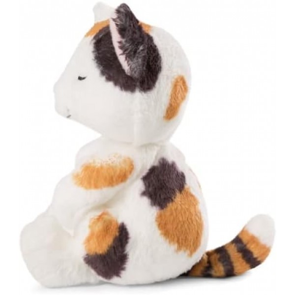 NICI 포근한 장난감 Sleeping Kitties 고양이 12cm, 크림, 레드 핑크 바구니