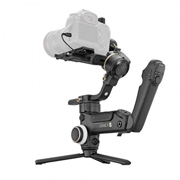 Sony Canon Panasonic Nikon 카메라, Blackmagic 6K 4K, 모듈형 디자인, 최대 페이로드 6.5kg(Smartsling 핸들)용 미러리스 DSLR 시네마 카메라 캠코더용 Zhiyun Crane 3S 짐벌 안정기