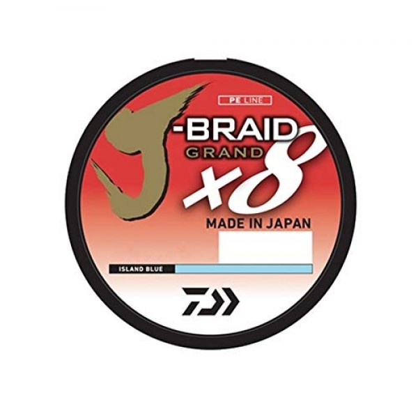Daiwa, J-Braid x8 그랜드 브레이드 라인, 150야드, 40lb 테스트됨, .013 직경, 밝은 회색(JBGD8U40-150GL)