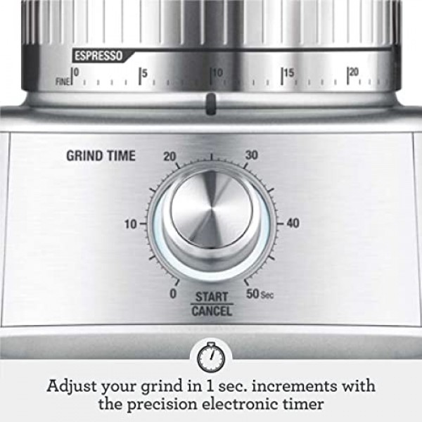 Breville BCG600SIL 용량 조절 프로 커피빈 그라인더, 실버