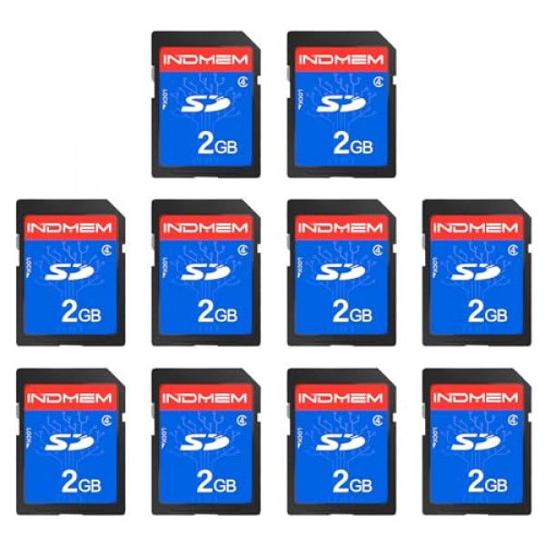 INDMEM 2GB SD 카드, 10팩 클래스 4 2GB 플래시 메모리 카드 MLC 표준 보안 디지털 카드 카메라 카드