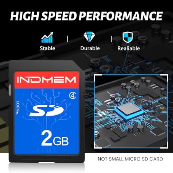 INDMEM 2GB SD 카드, 10팩 클래스 4 2GB 플래시 메모리 카드 MLC 표준 보안 디지털 카드 카메라 카드