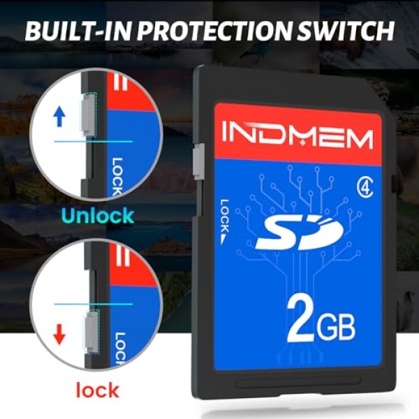INDMEM 2GB SD 카드, 10팩 클래스 4 2GB 플래시 메모리 카드 MLC 표준 보안 디지털 카드 카메라 카드
