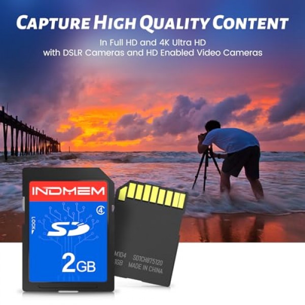 INDMEM 2GB SD 카드, 10팩 클래스 4 2GB 플래시 메모리 카드 MLC 표준 보안 디지털 카드 카메라 카드