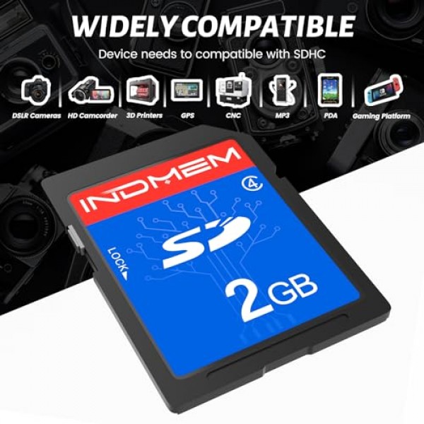 INDMEM 2GB SD 카드, 10팩 클래스 4 2GB 플래시 메모리 카드 MLC 표준 보안 디지털 카드 카메라 카드