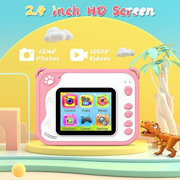 어린이를 위한 USHINING 카메라 즉석 인쇄, 12MP 즉석 어린이 카메라 잉크 프리 인쇄 디지털 카메라(32GB SD 카드, 컬러 펜, 인쇄 용지 포함) 3-12세 어린이용 크리스마스 생일