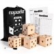 ropoda 거대한 나무 마당 주사위, 야외 게임 거대한 주사위 세트 마당 게임 3.5 - 주사위 6개, 점수판 및 캔버스 휴대용 가방 포함 - 멋진 뒷마당 및 잔디 게임