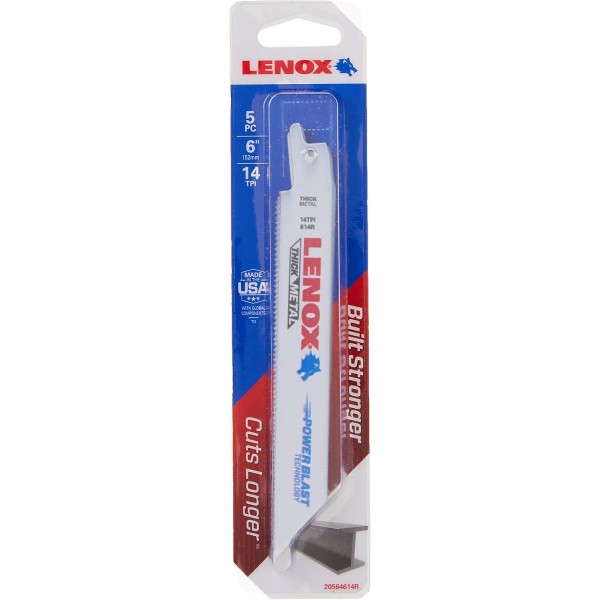 Lenox 20564 Saber 톱날(14-TPI 포함) 150mm x 20mm x 0.9mm