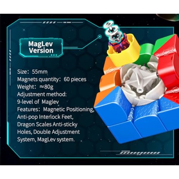 MoYu HuaMeng YS3M 2023 3x3 자기 속도 큐브 Moyu YS 3M 자기 전문 3x3 스티커없는 큐브 업그레이드 Ver. Moyu Super RS3M & RS3M 2020 (Maglev 버전)