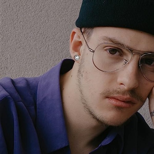Chriscoco 여성용 실버 스터드 귀걸이 남성용 Boucles d' oreilles 지르콘 큐비크 En Argent 스털링 925 저자 극성 큐빅 지르코니아 실버 다이아몬드 헤일로 스터드 귀걸이 여성용