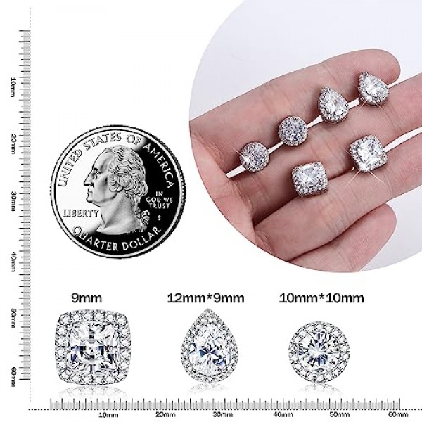 Chriscoco 여성용 실버 스터드 귀걸이 남성용 Boucles d' oreilles 지르콘 큐비크 En Argent 스털링 925 저자 극성 큐빅 지르코니아 실버 다이아몬드 헤일로 스터드 귀걸이 여성용