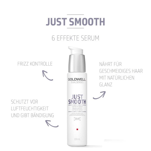 고르지 못한 모발을 위한 Goldwell Dualsenses Just Smooth 6 Effects Serum, 100ml