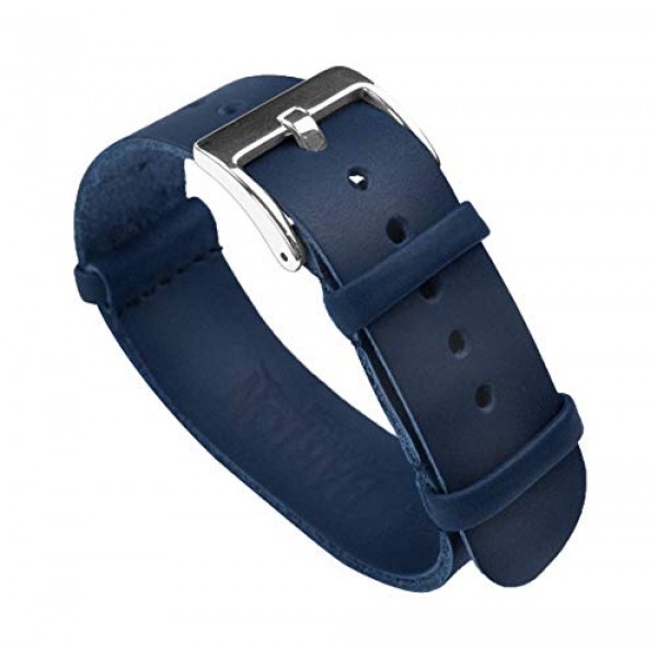 BARTON 가죽 NATO® 스타일 시계 스트랩 - 색상, 길이 및 너비 선택 - 18mm, 20mm, 22mm, 24mm 밴드