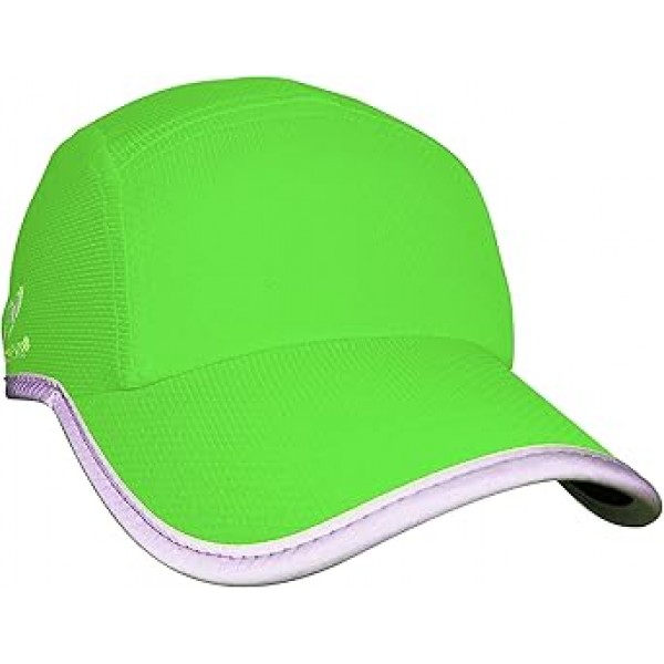 Headsweats 퍼포먼스 반사 레이스 모자 러닝 및 아웃도어 라이프스타일을 위한 야구 모자, 녹색, 단일 사이즈