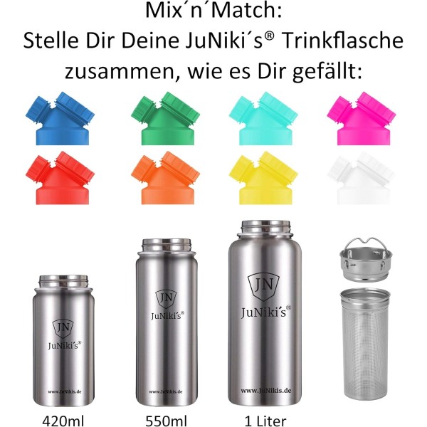 JuNiki의 음료수 병 또는 Hydro Flask Wide Mouth 또는 이와 유사한 제품을 위한 JuNiki's® Double Neck® 뚜껑 교체용 뚜껑 스포츠 뚜껑 폐쇄 - 누수 방지, BPA 없음 - 특허 출원 중. 하