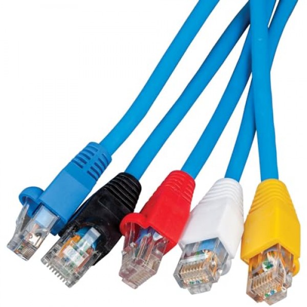 Klein Tools VDV824-650 CAT6 /CAT5e 데이터 이더넷 네트워크 RJ45 종단 스트레인 릴리프 부츠, 래치 보호, 색상 코드 100팩