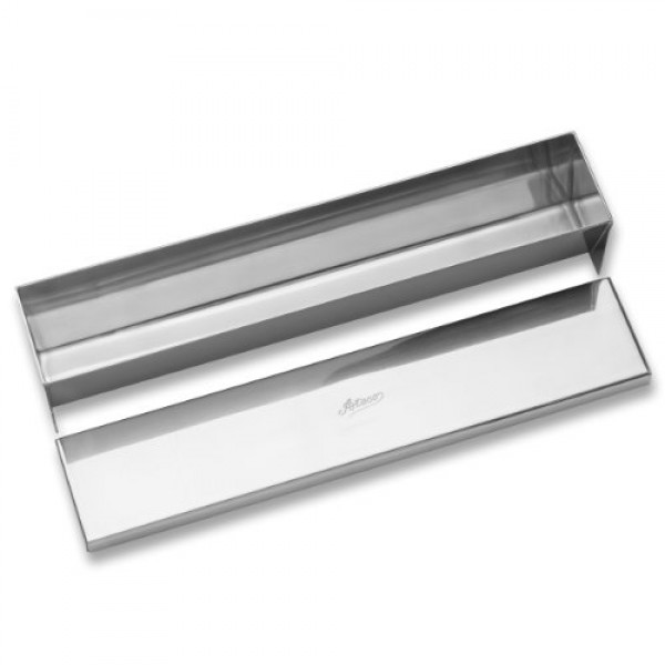 커버가 있는 Ateco 스테인레스 스틸 테린 몰드, 평평한 바닥, 11.75 x 2.25인치, 실버