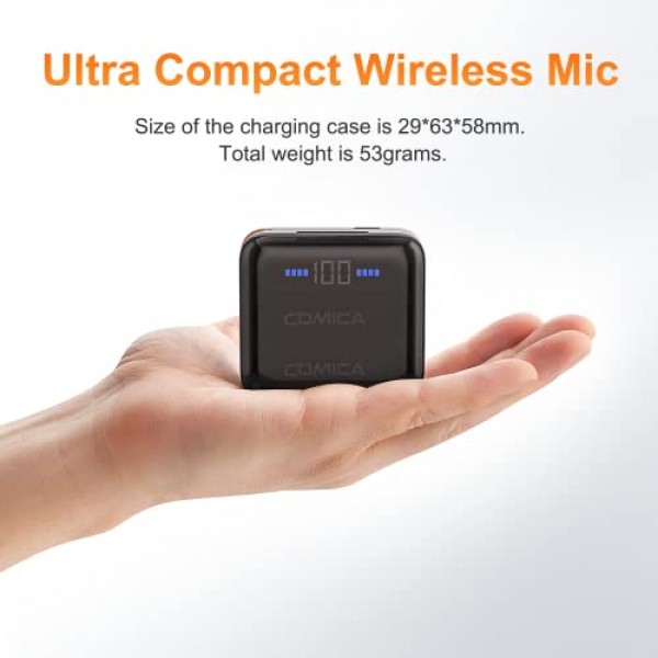 comica Vimo-S UC USB-C 안드로이드 스마트폰용 2.4GHz 라발리에 무선 마이크, 충전 박스 포함, 200m 전송, 휴대폰 인터뷰/YouTube/TikTok/Live용 라펠 마이크 플러그 앤 플레이