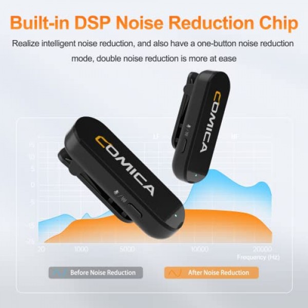 comica Vimo-S UC USB-C 안드로이드 스마트폰용 2.4GHz 라발리에 무선 마이크, 충전 박스 포함, 200m 전송, 휴대폰 인터뷰/YouTube/TikTok/Live용 라펠 마이크 플러그 앤 플레이