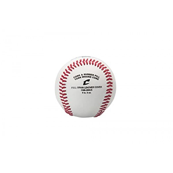CHAMPRO USSSA 게임 야구공(풀 그레인 가죽 커버 포함), 12팩, 화이트