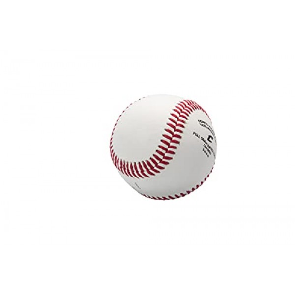 CHAMPRO USSSA 게임 야구공(풀 그레인 가죽 커버 포함), 12팩, 화이트