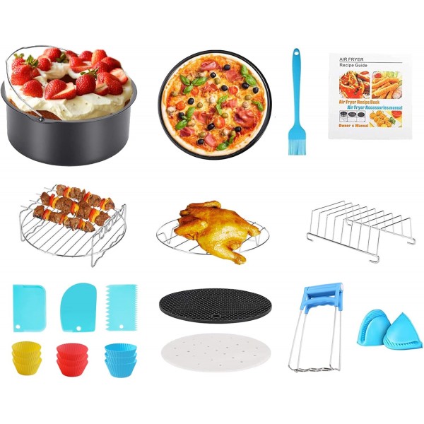 핫 에어 프라이어 액세서리 5.5L(9 인치) COSORI Innsky Philip Uten Tefal Princess Balter 핫 에어 프라이어/5.5L-7.5L 핫 에어 프라이어, 14피스 9인치-14피스 이상 호환