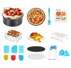 핫 에어 프라이어 액세서리 5.5L(9 인치) COSORI Innsky Philip Uten Tefal Princess Balter 핫 에어 프라이어/5.5L-7.5L 핫 에어 프라이어, 14피스 9인치-14피스 이상 호환