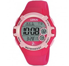 Lorus Novak Djokovic Foundation 여성용 시계 크로노그래프 스테인리스 스틸 및 플라스틱 실리콘 스트랩 R2397LX9