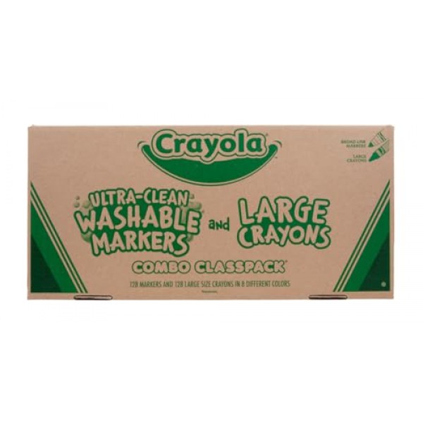 Crayola Large Crayons & Ultra Clean Washable Markers, 256 Count, Assorted (CYO523348)