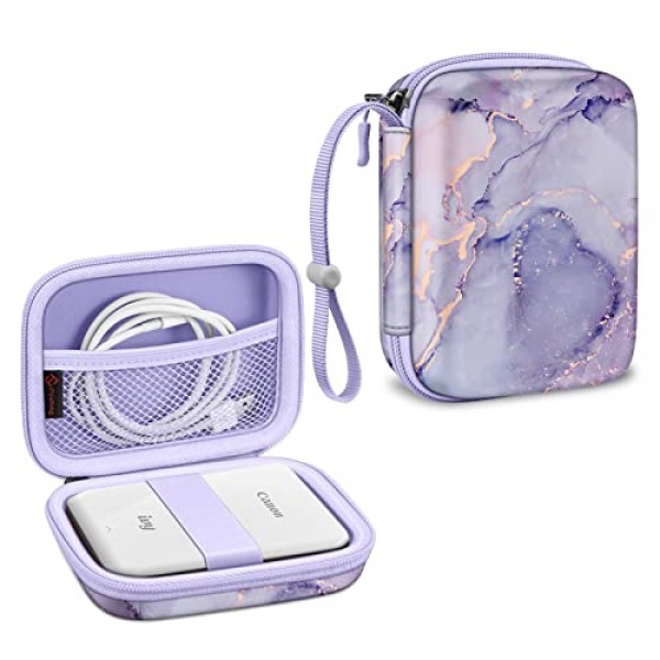 Canon Ivy Mini/Canon Ivy 2 Mini/Ivy CLIQ/Ivy CLIQ+/ Ivy CLIQ2/ Ivy CLIQ+2 즉석 카메라 포토 프린터용 Fintie 보호 케이스 - 충격 방지 하드 쉘 휴대용 케이스, 라일락 대리석