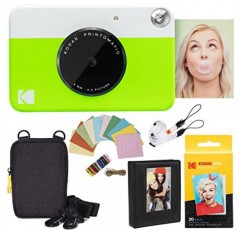 Kodak Printomatic 즉석 카메라 번들(녹색) 징크 페이퍼(20매) - 케이스 - 사진 앨범 - 걸이용 액자.