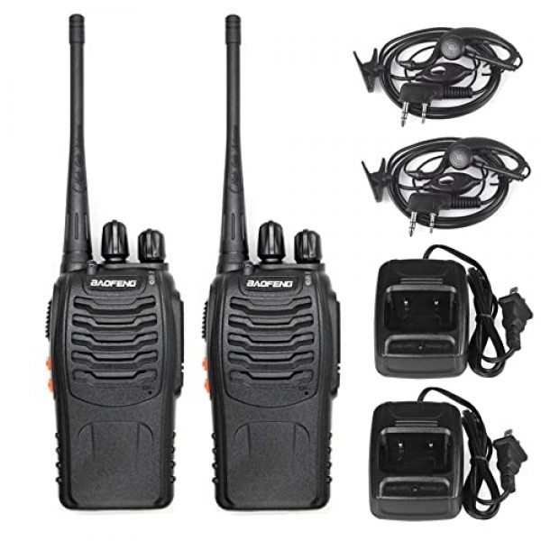BAOFENG BF-888S 라디오 핸드헬드 양방향 라디오 UHF 성인용 휴대용 워키토키, 하이킹 자전거 캠핑(2팩)