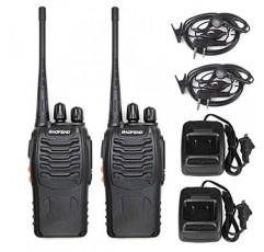 BAOFENG BF-888S 라디오 핸드헬드 양방향 라디오 UHF 성인용 휴대용 워키토키, 하이킹 자전거 캠핑(2팩)
