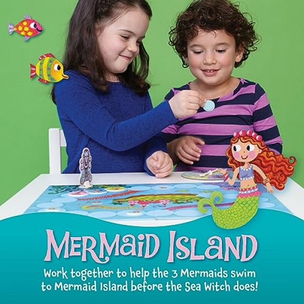 Peaceable Kingdom Mermaid Island Award 수상 협동 보드 게임 2~6세 어린이 5세 이상 한정판