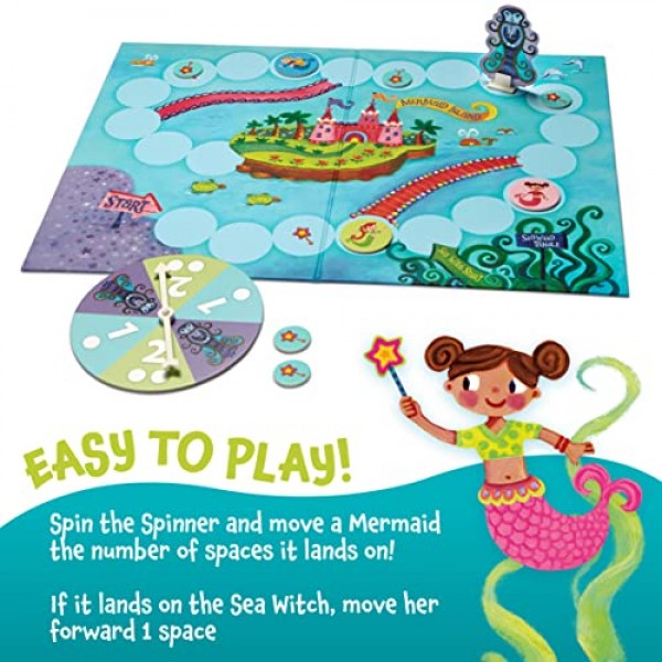 Peaceable Kingdom Mermaid Island Award 수상 협동 보드 게임 2~6세 어린이 5세 이상 한정판