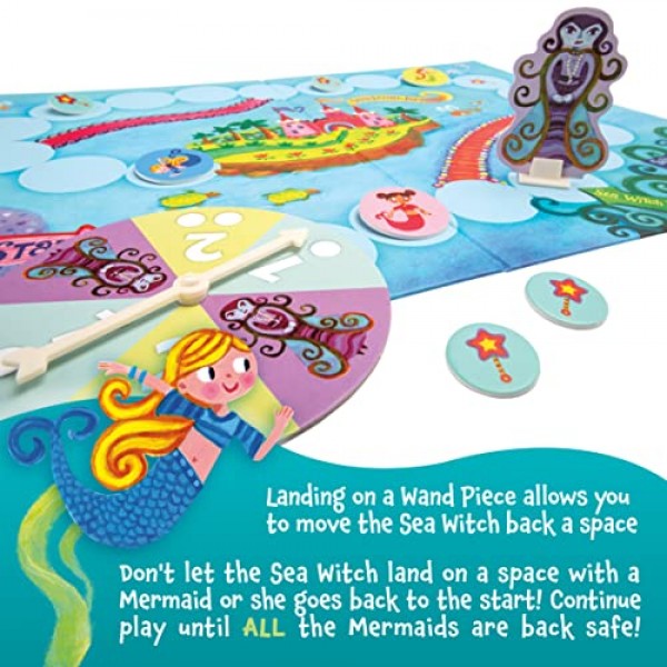 Peaceable Kingdom Mermaid Island Award 수상 협동 보드 게임 2~6세 어린이 5세 이상 한정판