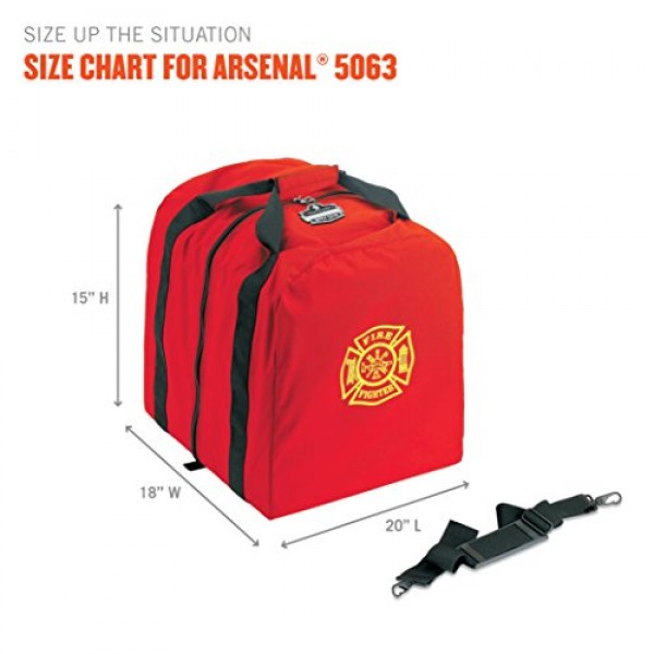 Ergodyne Arsenal 5063 소방관 투표율 기어 중앙 개구부가 있는 스텝인 기어 백, 높이