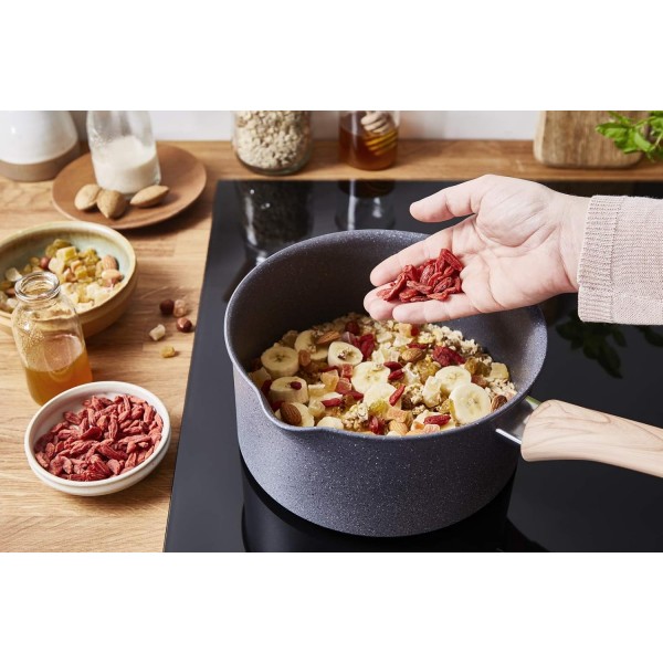 테팔 내추럴포스 G2662902 소스팬 18cm(2.1L) Easy Clean Minerals Natural Minerals Thermo-Signal™ Healthy Cooking Induction Mijoter Made in France