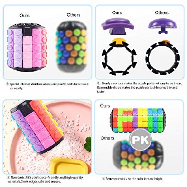 R.Y.TOYS 회전 및 슬라이드 퍼즐 디자인 특허, Fidget Toys(순서 복원/패턴 생성) 8가지 색상, 7개 레이어 - 빠른 플레이를 위한 조각 분리, 두뇌 자극, 감각 장난감, 생일 선물