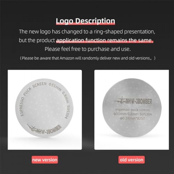 MHW-3BOMBER 51mm 에스프레소 퍽 스크린 2 팩 금속 커피 필터 51mm 포터 필터 바구니 용 재사용 가능한 에스프레소 필터 0.8mm 두께 FG5580S  2