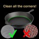 ERGONOW 주철 클리너 Chainmail Scrubber -Fine Ring- 316 스테인레스 스틸 스크러빙 스폰지 프라이팬 - 접시 - 냄비, 바베큐, 접시 (표준), 블랙 용 용접 링이있는 내장 실리콘