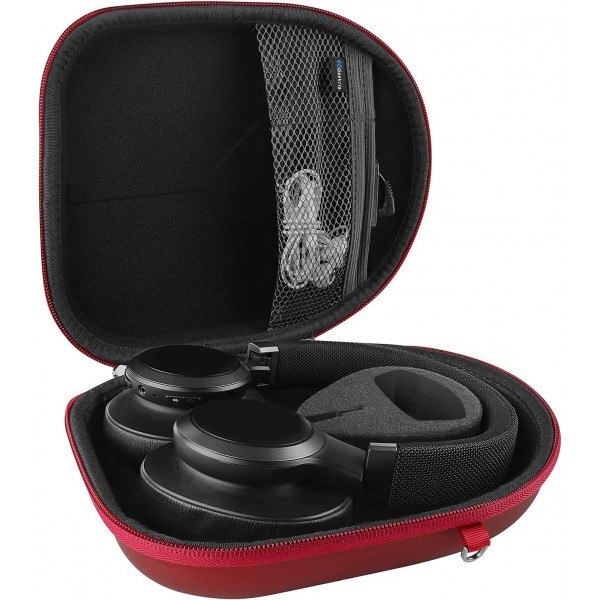 JBL Live 650BTNC, T750BTNC, Live 500BT, Lifestyle E65BTNC, Everest 310용 Geekria 케이스 헤드폰, 하드 운반 케이스, 헤드셋 케이스용 보호 가방(빨간색)