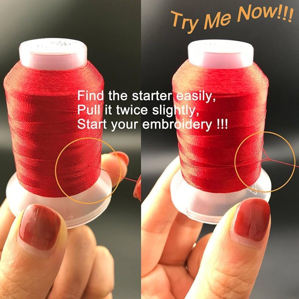New Brothread 40 Brother Colors 폴리에스터 기계 자수 실 - 자수기 및 재봉틀용 550yds(500야드)