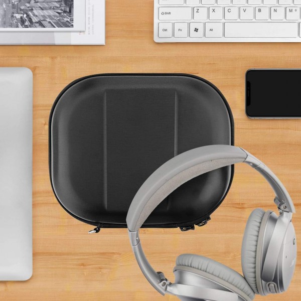 Bose QC35 II 게임용 헤드셋과 호환되는 Geekria Shield 헤드폰 케이스, QuietComfort35 II, QuietComfort45, QCSE 케이스, 케이블 보관용 교체용 하드 여행용 케이스(검은색)