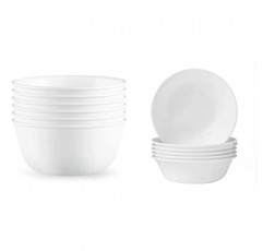 Corelle Vitrelle 28온스 수프/시리얼 그릇 6개 세트, 칩 & 균열 방지 식기류 그릇, 겨울 프로스트 화이트 & 시리얼 그릇 6개 세트 | 겨울 프로스트 화이트 18온스 재사용 가능