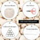 TWSTYFAL 1200pcs 스레딩을 위한 나무 구슬, 구멍이 있는 큰 나무 구슬, 목화 실, 키체인, 스레더 및 가위(자연 색상)가 있는 마크라메 공예용 나무 반지 세트 나무 구슬