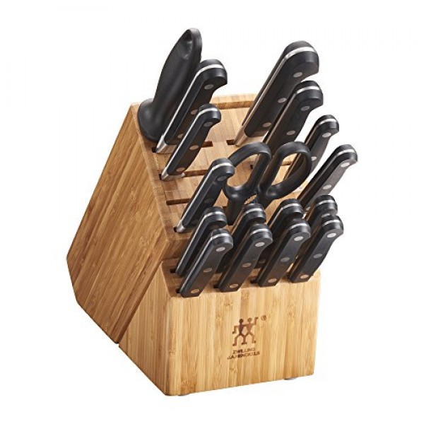 ZWILLING Professional S 18피스 Razor-Sharp 독일 블록 나이프 세트, 거의 300년 동안 완벽해진 특수 포뮬러 강철을 사용하여 회사 소유 독일 공장에서 제작, 식기세척기 사용 가