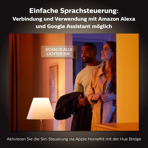 Philips Hue 화이트 앰비언트 LED 천장 조명 디머 스위치 포함, 흰색, 디밍 가능, 모든 흰색 음영, 앱을 통해 제어 가능, Amazon Alexa(Echo, Echo Dot)와 호환