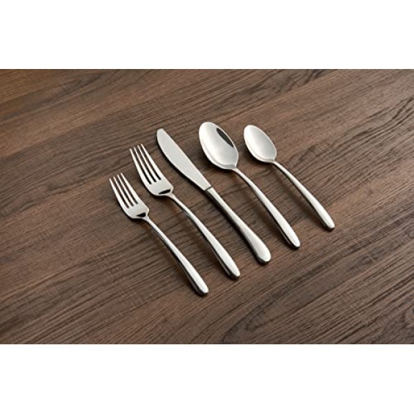 Cambridge Silversmiths Jude Mirror 45피스 식기 세트, 8인용 서비스, 실버